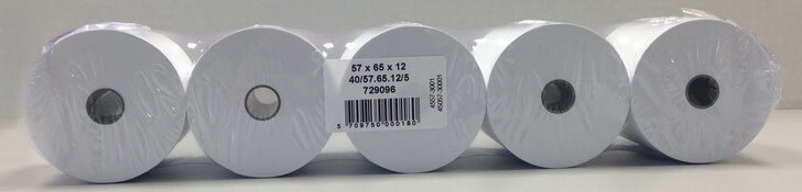 50 Kassenrollen 57x65x12, 40 m