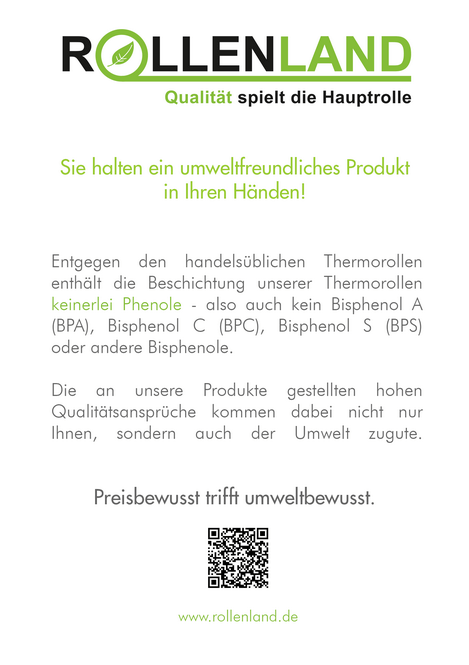 50 Thermorollen 80x80x12, 80 m ohne Phenol (BPA,BPC,BPS) - Qualitätsaufdruck
