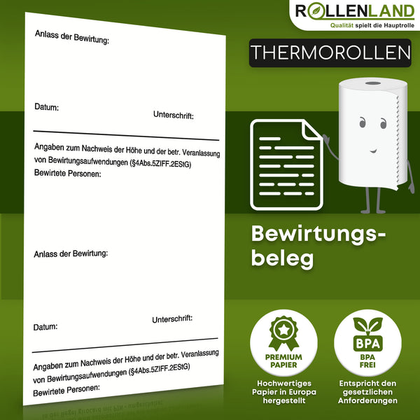 40 Thermorollen 80x80x12, 80 m mit Bewirtungsbeleg, ohne Bisphenol-A (BPA)