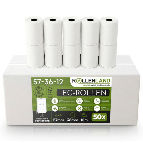 Karton mit 50 EC-Rollen 57x36x12, 15 m, ohne Phenol