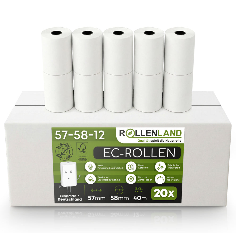 20 EC-Rollen 57x58x12, 40 m, ohne Bisphenol-A (BPA), mit SEPA Lastschrift-Aufdr.
